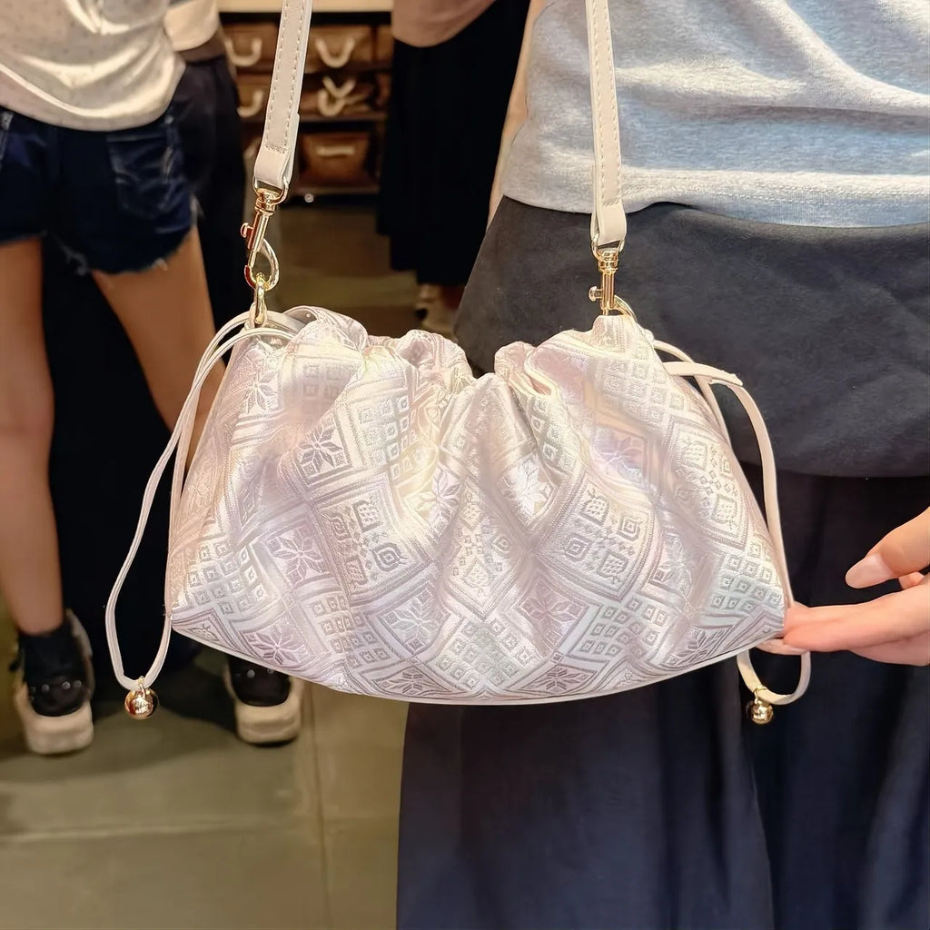 Auspicious Silk Fortune Pouch Bag – Drawstring Crossbody