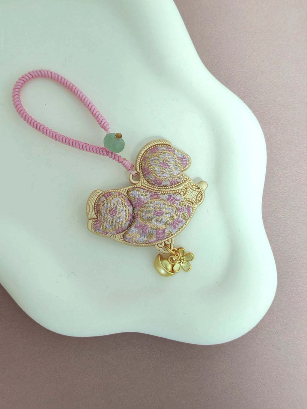 Song Brocade "Ma Shang You Qian" Charm – Horse & Coin, Wealth Is on Its Way