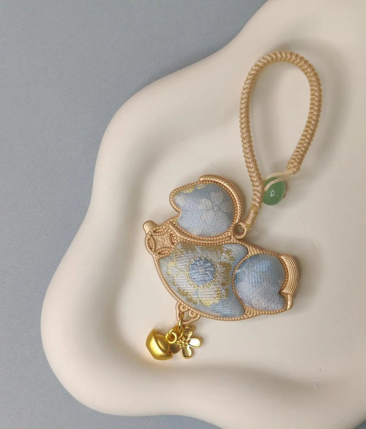 Song Brocade "Ma Shang You Qian" Charm – Horse & Coin, Wealth Is on Its Way