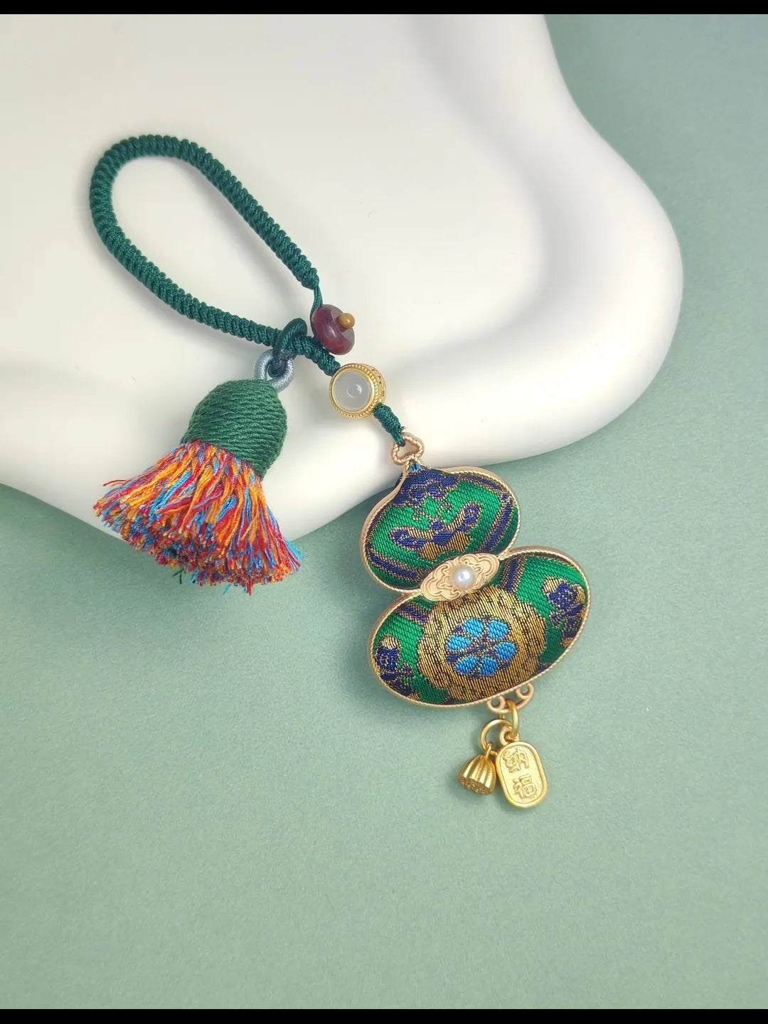 Lucky Gourd Bag Charm – Song Brocade Good Luck Charm