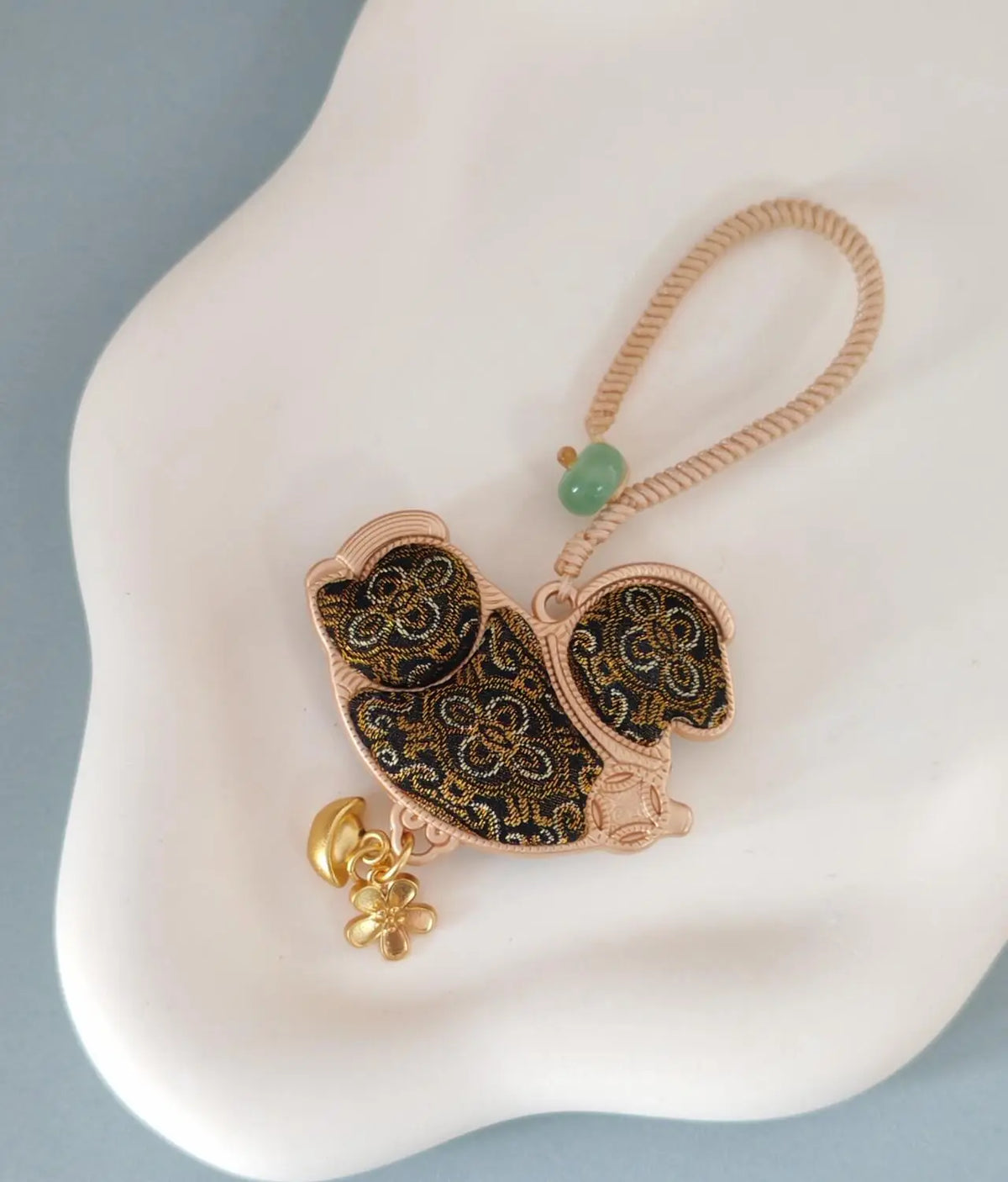 Song Brocade "Ma Shang You Qian" Charm – Horse & Coin, Wealth Is on Its Way