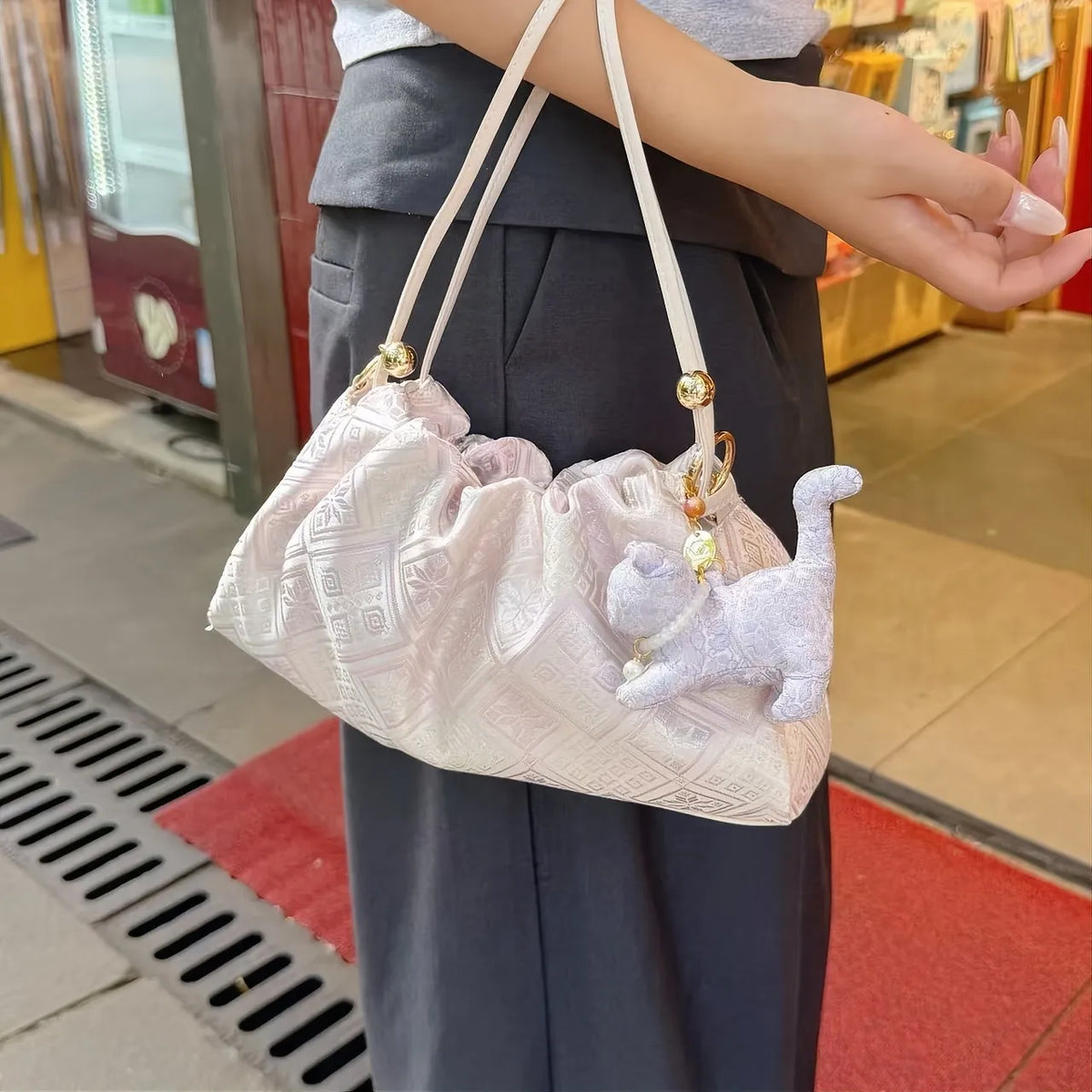 Auspicious Silk Fortune Pouch Bag – Drawstring Crossbody