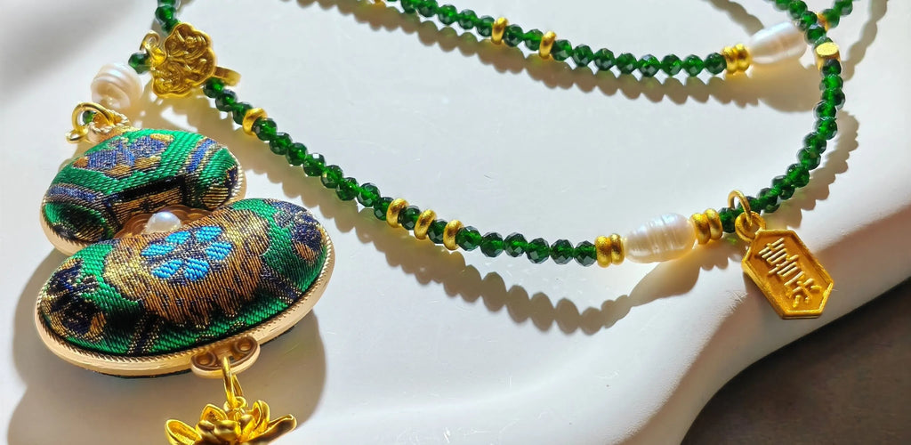 Gourd Pendant Necklace – A Blessing of Fortune and Luck, Handmade with Pearls