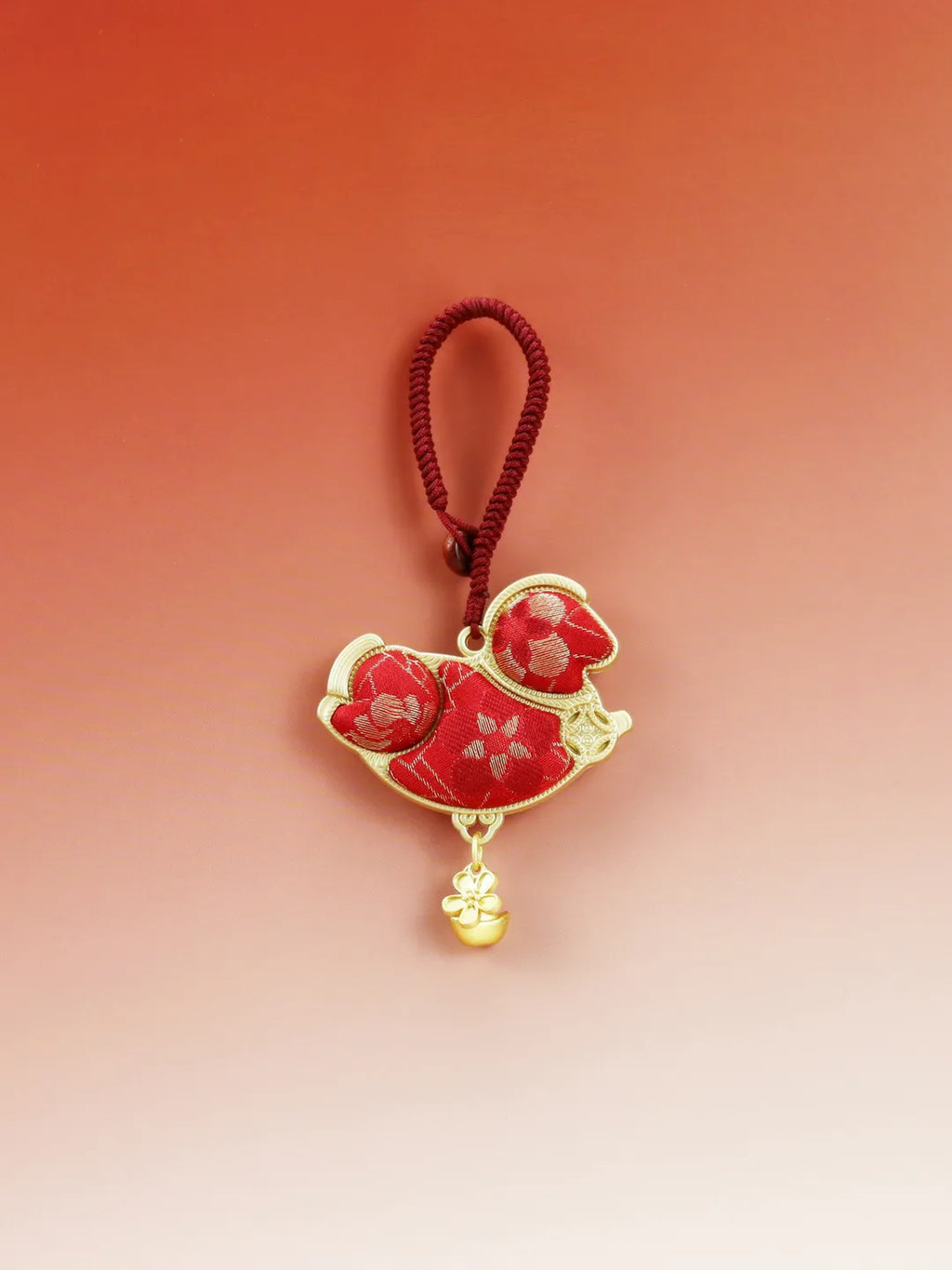 Song Brocade "Ma Shang You Qian" Charm – Horse & Coin, Wealth Is on Its Way
