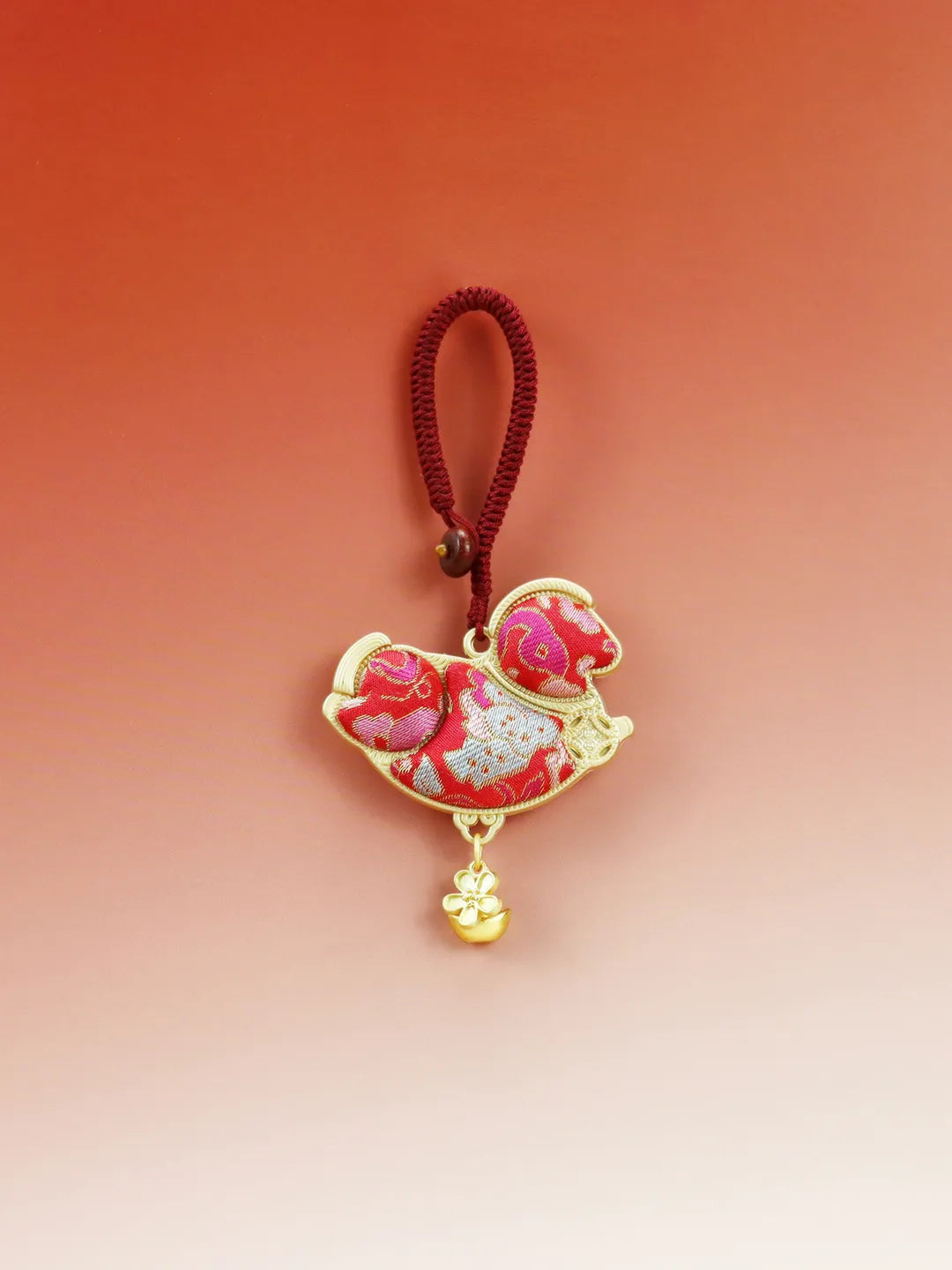 Song Brocade "Ma Shang You Qian" Charm – Horse & Coin, Wealth Is on Its Way