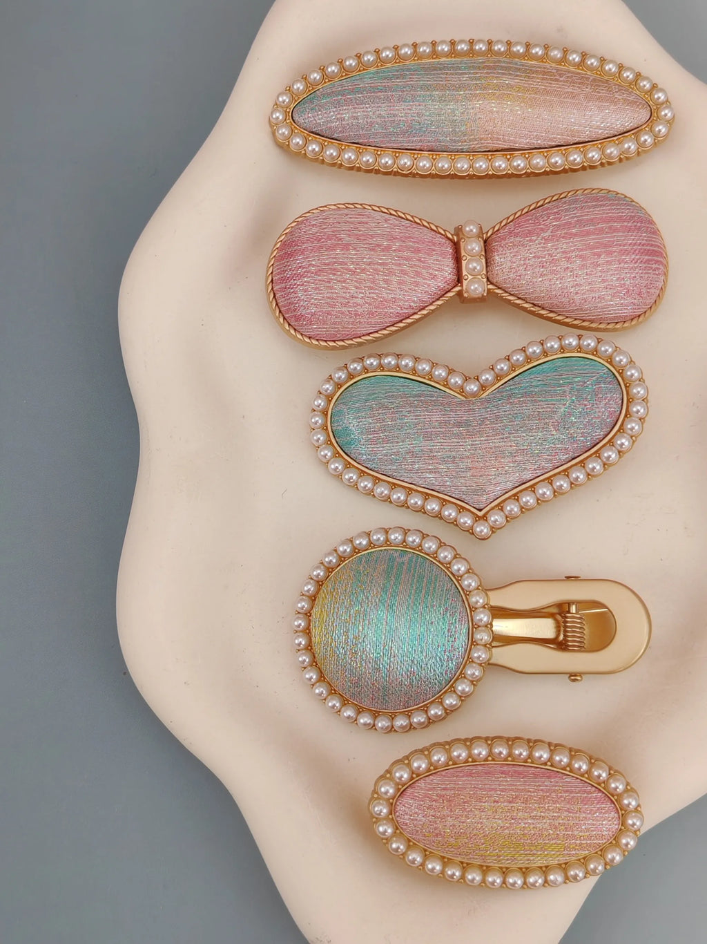 Pearl-Style Brocade Hair Clip – Handmade Designs