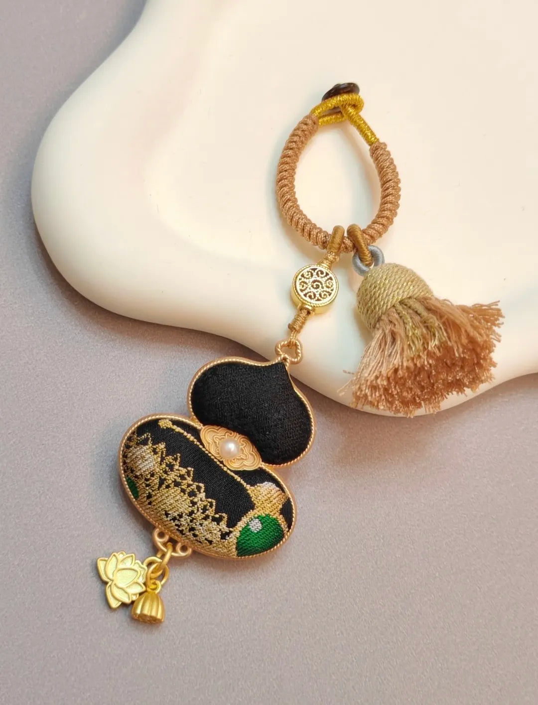 Lucky Gourd Bag Charm – Song Brocade Good Luck Charm