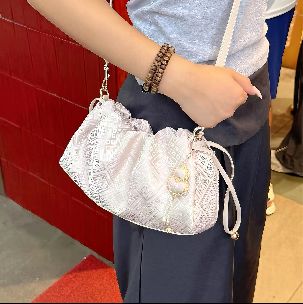 Auspicious Silk Fortune Pouch Bag – Drawstring Crossbody